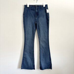 NEW Free People We The Free Level Up Slit Flare Bootcut Blue Jeans Women’s Sz 31